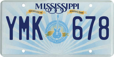 MS license plate YMK678