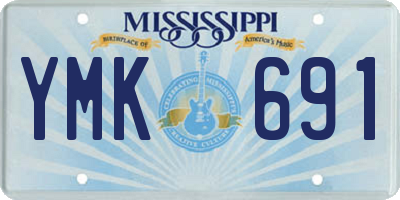 MS license plate YMK691
