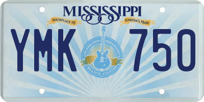 MS license plate YMK750