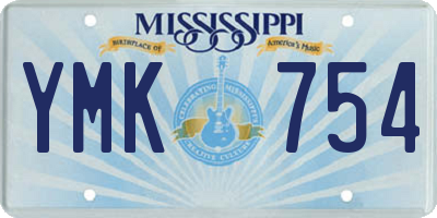 MS license plate YMK754