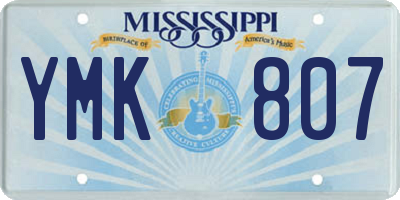 MS license plate YMK807