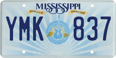 MS license plate YMK837