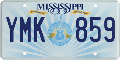 MS license plate YMK859