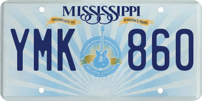MS license plate YMK860
