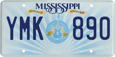MS license plate YMK890