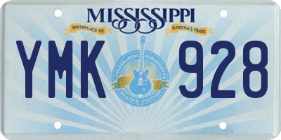 MS license plate YMK928