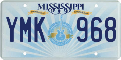 MS license plate YMK968