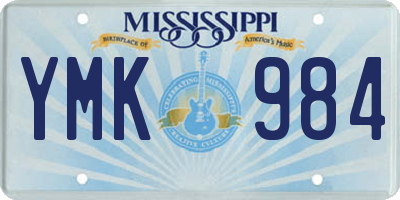 MS license plate YMK984