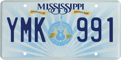 MS license plate YMK991