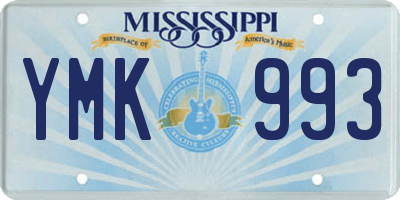 MS license plate YMK993