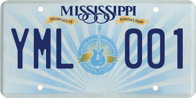 MS license plate YML001