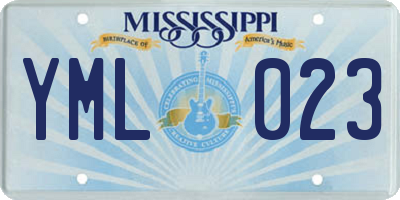 MS license plate YML023