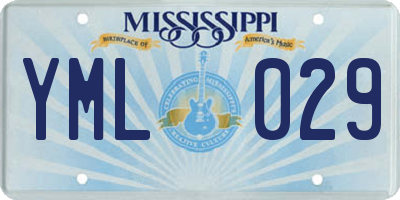 MS license plate YML029