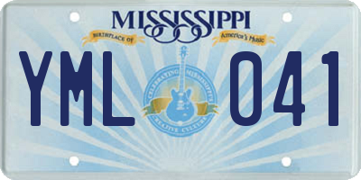 MS license plate YML041