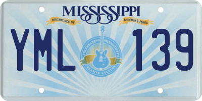 MS license plate YML139