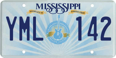 MS license plate YML142