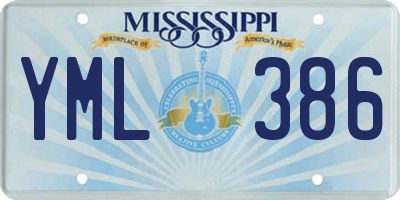 MS license plate YML386