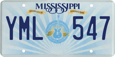 MS license plate YML547