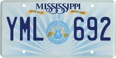 MS license plate YML692