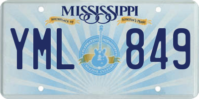 MS license plate YML849