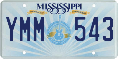 MS license plate YMM543