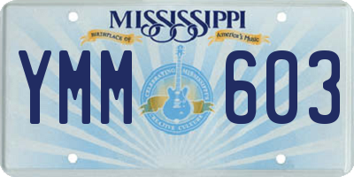 MS license plate YMM603