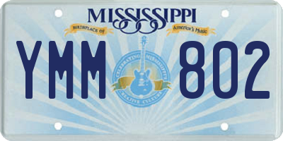 MS license plate YMM802