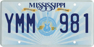 MS license plate YMM981