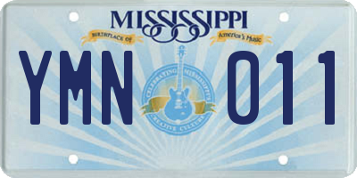 MS license plate YMN011