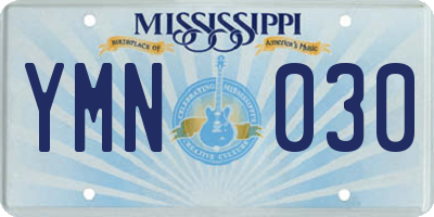 MS license plate YMN030
