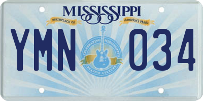 MS license plate YMN034