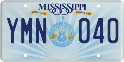 MS license plate YMN040