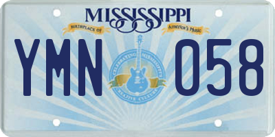 MS license plate YMN058