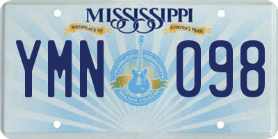 MS license plate YMN098