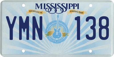 MS license plate YMN138