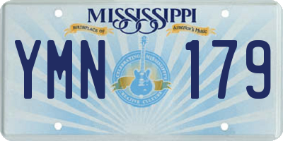 MS license plate YMN179
