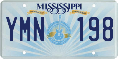 MS license plate YMN198