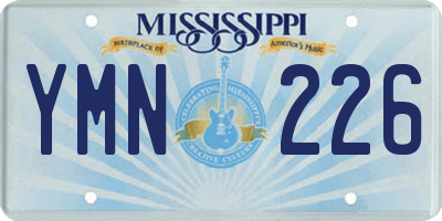 MS license plate YMN226