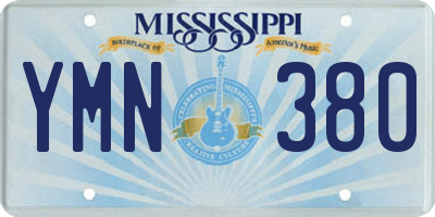 MS license plate YMN380