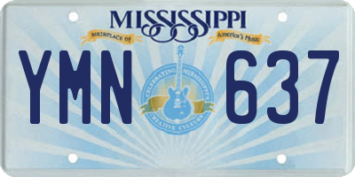 MS license plate YMN637