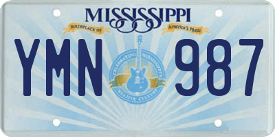 MS license plate YMN987