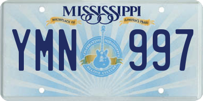 MS license plate YMN997