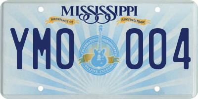 MS license plate YMO004