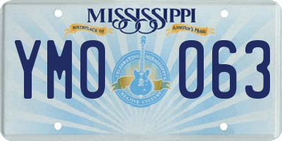 MS license plate YMO063
