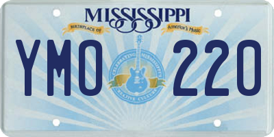 MS license plate YMO220