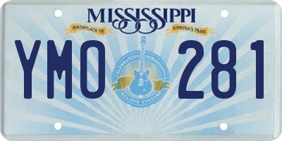 MS license plate YMO281