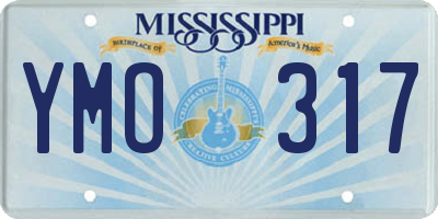 MS license plate YMO317