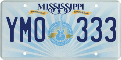 MS license plate YMO333