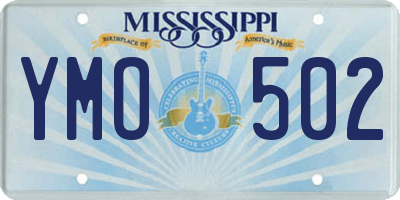 MS license plate YMO502