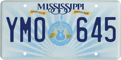 MS license plate YMO645
